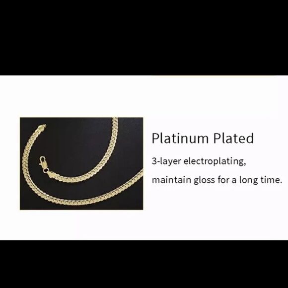 18K Gold 6mm Full Side Chain Necklace - Picture 3 of 7